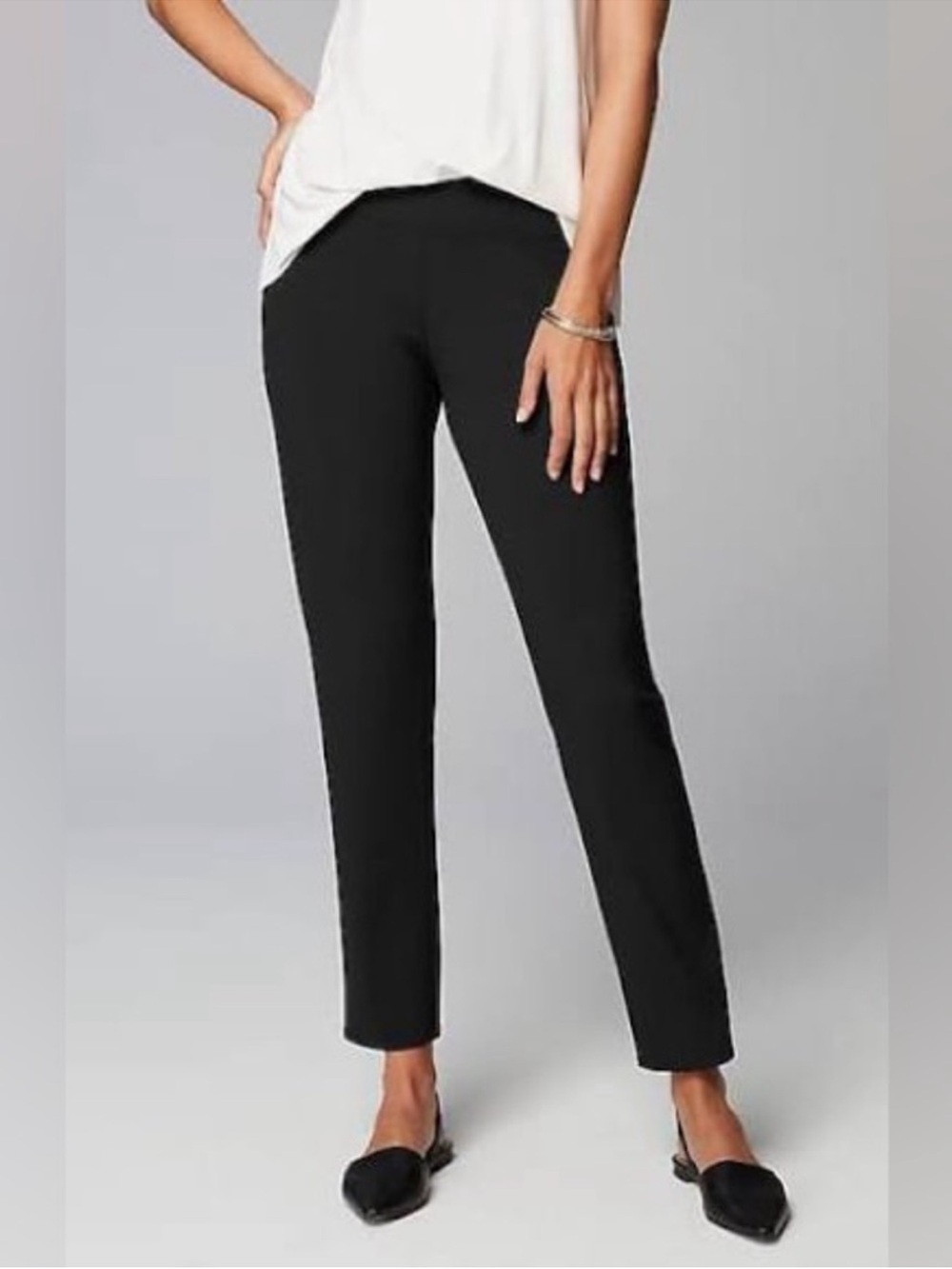 J. Jill Wearever Collection Forward Seam Slim Ankle Pants | Black | Small